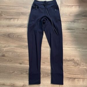 Aerie Navy Warm Up Fleece Lined Leggings Joggers